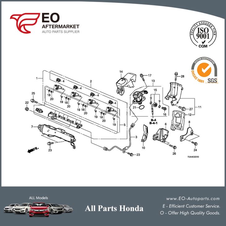 Injector Assy, Fuel For 2009-2013 Honda Fit 5-Door, EX, EX-L, LX 16010-5R1-315