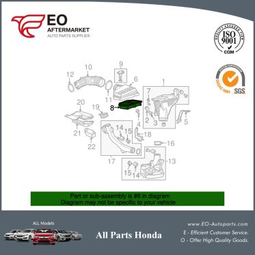 Air Filter / Air Cleaner For 2008-12 Honda Accord Sedan & Coupe EX 17220-R40-A00