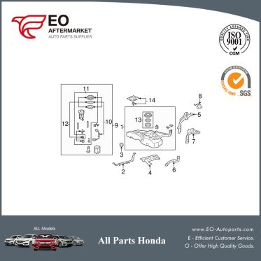 Fuel Filter For 2008-12 Honda Accord Sedan & Coupe EX, EX-L, LX, 17048-TA0-L00