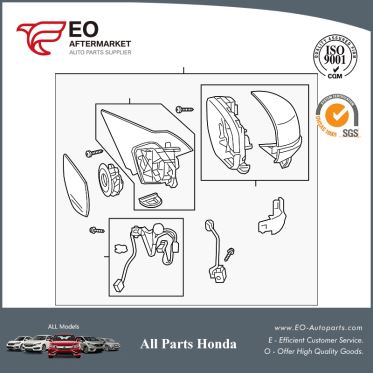 Mirror Assembly L For 2013 Honda Accord Coupe EX, EX-L, EX-LV6 76250-T3L-A51ZE
