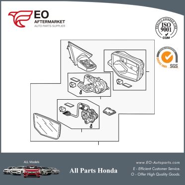Mirror Assembly L For 2008-12 Honda Accord Sedan EX, EXL-V6 76258-TA5-A11