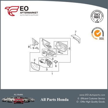 Mirror Assembly R For 2008-12 Honda Accord Coupe EX, EX-L, EXL-V6 76208-TE0-A11