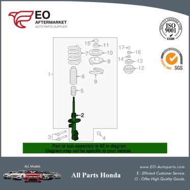 Shock Absorber Assy Front R For 2012-2013 Honda Fit 5-Door 51611-TK6-A71