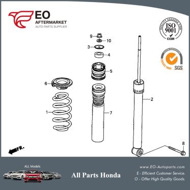 Shock Absorber Assembly, Rear For 2015-2016 Honda Fit 5-Door EX, LX 52611-T5R-A02