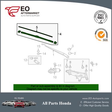 Blades, Windshield Wiper For 2015-16 Honda Fit 5-Door EX, EX-LN, LX 76630-T5R-A01