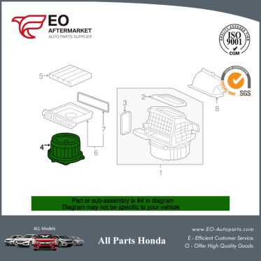 Generator Motor Assy, Fan For 2009-13 Honda Fit 5-Door, Sport, Sportn 79310-TF0-G01