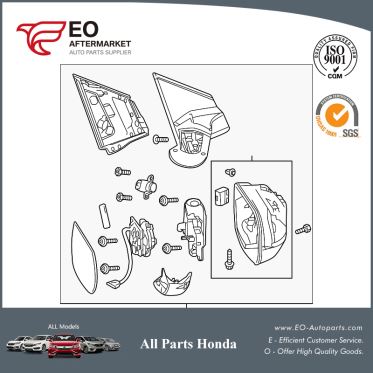 Mirror Assembly R For 2012-14 Honda CR-V 5-DOOR EX,76208-T0A-A11